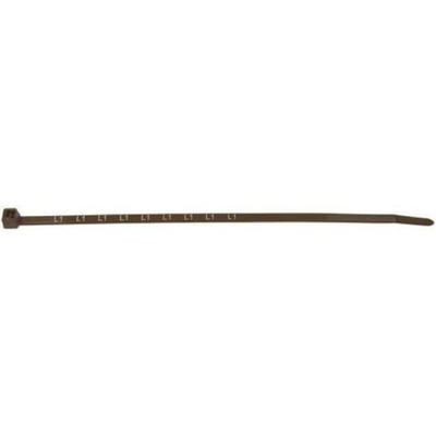 HellermannTyton Cable Tie, Printed ID for Metering, 200mm x 4.6 mm, Brown Nylon, Pk-1000