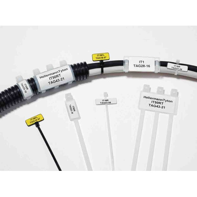 HellermannTyton Identification Cable Tie, 110mm x 2.5 mm, Natural Polyamide 6.6 (PA66), Pk-100
