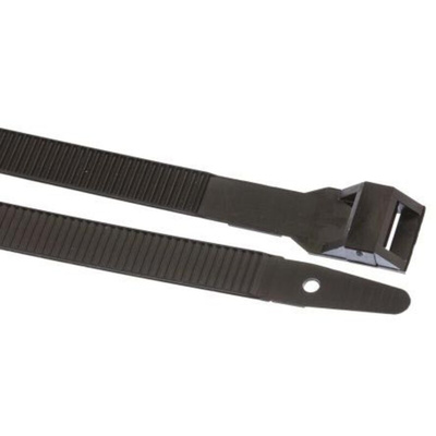 HellermannTyton Cable Tie, Outside Serrated, 505mm x 9 mm, Black Polyamide 6.6 (PA66), Pk-100