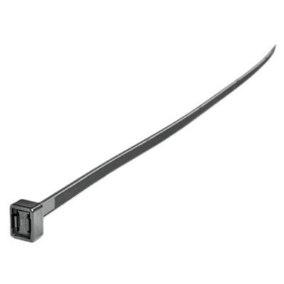 HellermannTyton Cable Tie, Outside Serrated, 200mm x 7.6 mm, Black Polyamide 6.6 (PA66), Pk-50