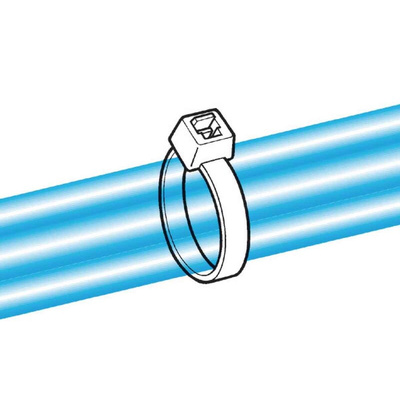HellermannTyton Cable Tie, 382mm x 4.7 mm, Blue ETFE, Pk-100