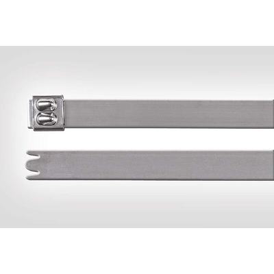 HellermannTyton Cable Tie, 521mm x 12.3 mm, Natural Stainless Steel, Pk-50