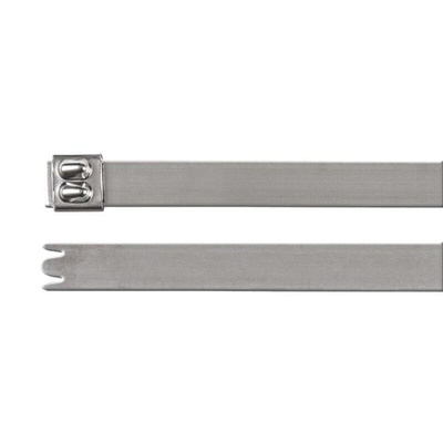 HellermannTyton Cable Tie, Ball Bearing Lock, 838mm x 12.3 mm, Metal Stainless Steel, Pk-50