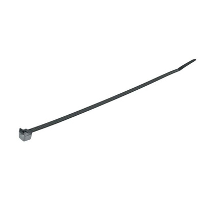 HellermannTyton Cable Ties, Releasable, 100mm x 2.5 mm, Black Polyamide 6.6 (PA66), Pk-1000pack