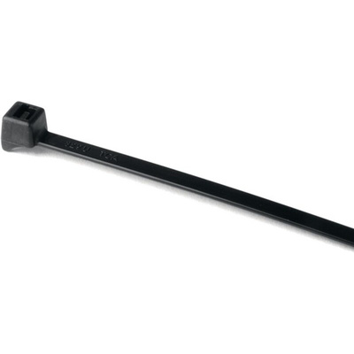 HellermannTyton Cable Ties, Releasable, 100mm x 2.5 mm, Black Polyamide 6.6 (PA66), Pk-1000pack