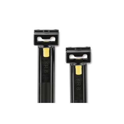 HellermannTyton Cable Tie, 360mm x 6.1 mm, Black Polyamide 6.6 (PA66), Pk-50pack