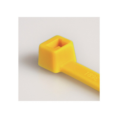 HellermannTyton Cable Tie, Releasable, 365mm x 7.6 mm, Yellow Polyamide 6.6 (PA66)