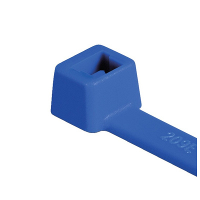 HellermannTyton Cable Tie, Releasable, 100mm x 2.5 mm, Blue Polyamide 6.6 (PA66)