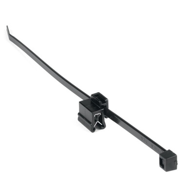 HellermannTyton Cable Tie, Releasable, 200mm x 4.6 mm, Black Polyamide 6.6 (PA66)