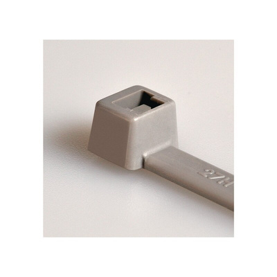 HellermannTyton Cable Tie, Releasable, 200mm x 4.6 mm, Grey Polyamide 4.6