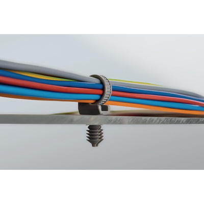 HellermannTyton Cable Tie, 163mm x 4.6 mm, Grey Polyamide
