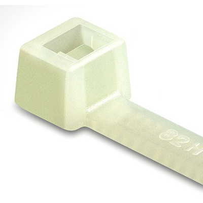 HellermannTyton Cable Tie, Inside Serrated, 150mm x 4.6 mm, Natural PA 6.6 Heatstabilised, Pk-100