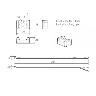 LED2WORK Cable Tie, Blue Plastic