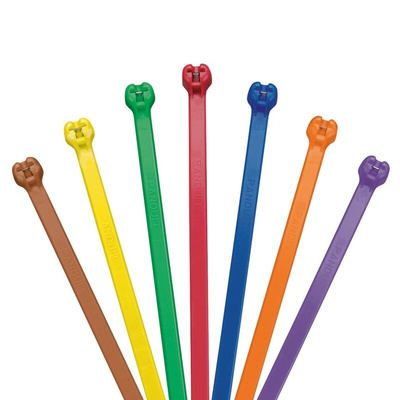 Panduit Cable Ties, 305mm x 4.7 mm, Red Nylon, Pk-100pack