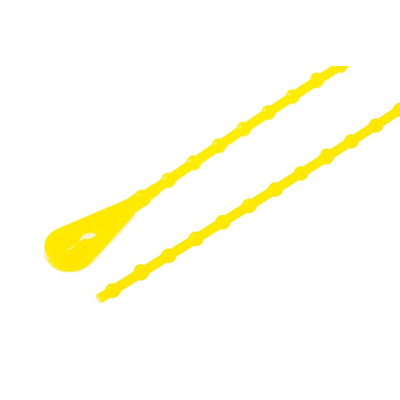 Essentra Cable Tie, Releasable, 273.1mm x 2.4 mm, Yellow Polypropylene, Pk-100
