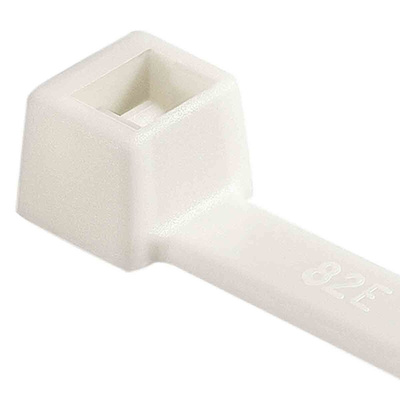 HellermannTyton Cable Tie, 380mm x 7.6 mm, White Polyamide 6.6 (PA66), Pk-100