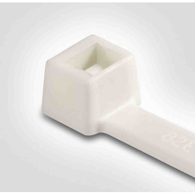 HellermannTyton Cable Tie, 380mm x 7.6 mm, White Polyamide 6.6 (PA66), Pk-100