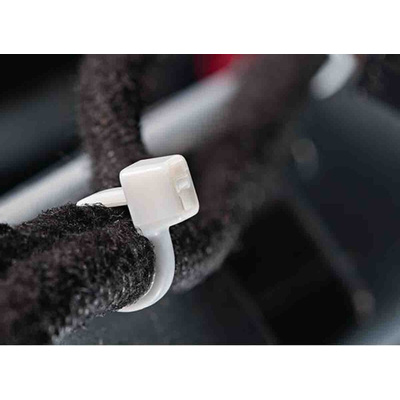 HellermannTyton Cable Tie, 380mm x 7.6 mm, White Polyamide 6.6 (PA66), Pk-100