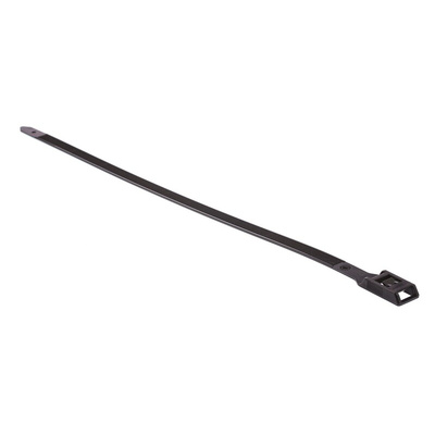 HellermannTyton Cable Tie, 350mm x 9 mm, Black Polyamide 6.6 (PA66), Pk-100