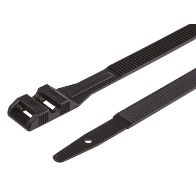 SES Sterling Cable Tie, External Serration, 550mm x 9 mm, Black PA 12, Pk-100