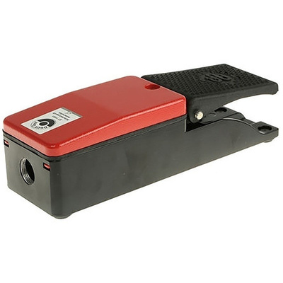 606 Series Emergency Stop Foot Switch without Cover, 1 Pedal, Momentary Contacts, 2NO/2NC