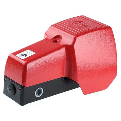 606 Series Emergency Stop Foot Switch with Cover, 1 Pedal, Momentary Contacts, 2NO/2NC