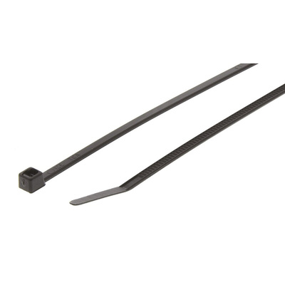 HellermannTyton Cable Tie, 260mm x 3.3 mm, Black Polyamide 6.6 (PA66), Pk-100
