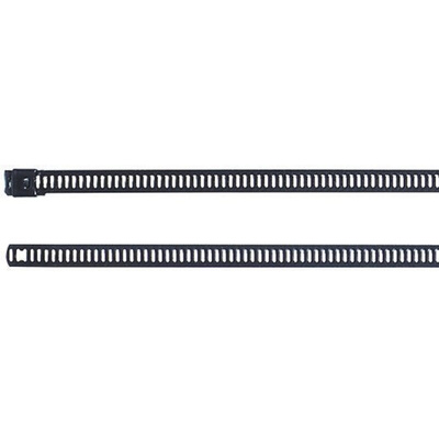 HellermannTyton Cable Tie, Ladder, 430mm x 7 mm, Black Polyester Coated Stainless Steel, Pk-100