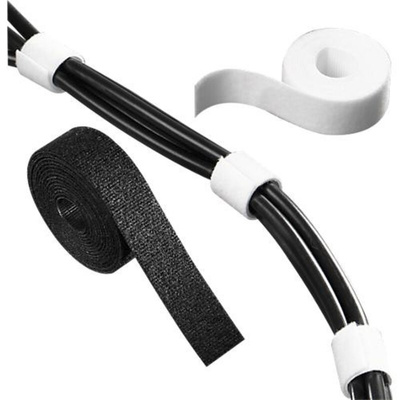 HellermannTyton Cable Tie, Hook and Loop, 1m x 13 mm, White PA (Loop), PP (Hook), Pk-1