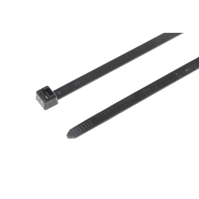 HellermannTyton Cable Tie, Inside Serrated, 460mm x 7.6 mm, Black Polyamide 6.6 (PA66), Pk-100