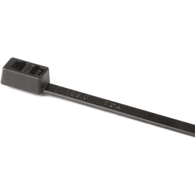 HellermannTyton Cable Tie, Inside Serrated, 210mm x 4.7 mm, Black Polyamide 6.6 (PA66), Pk-100