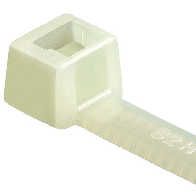 HellermannTyton Cable Tie, Inside Serrated, 300mm x 4.6 mm, Natural Polyamide 6.6 (PA66), Pk-100