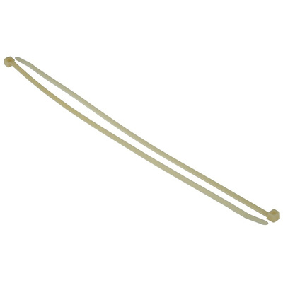 HellermannTyton Cable Tie, Inside Serrated, 300mm x 4.6 mm, Natural Polyamide 4.6, Pk-100