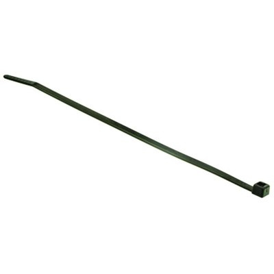 HellermannTyton Cable Tie, Standard, 387mm x 7.6 mm, Black Polyamide 6.6 (PA66), Pk-100