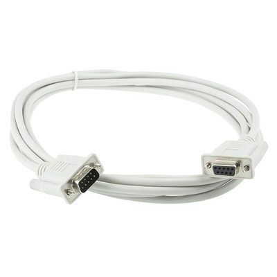 Roline Male 9 Pin D-sub to Female 9 Pin D-sub Serial Cable, 3m