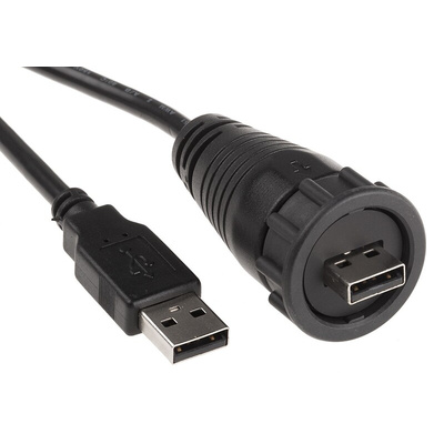RS PRO USB 2.0 Cable, Male USB A to Male USB A Cable, 2.1m