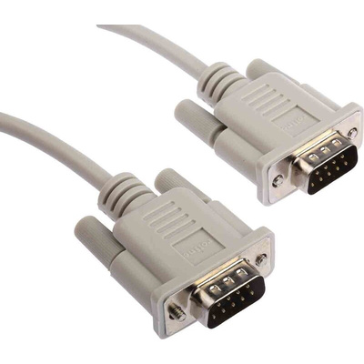 Roline Male 9 Pin D-sub to Male 9 Pin D-sub Serial Cable, 1.8m