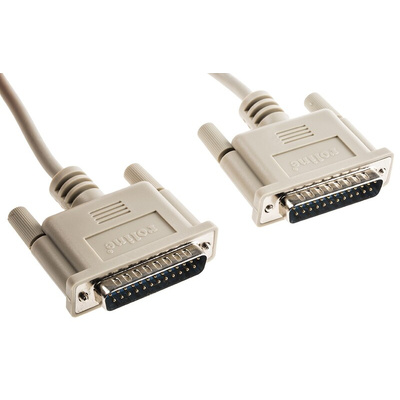 Roline Male 25 Pin D-sub to Male 25 Pin D-sub Serial Cable, 6m