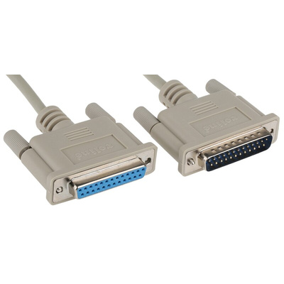 Roline Male 25 Pin D-sub to Female 25 Pin D-sub Serial Cable, 3m