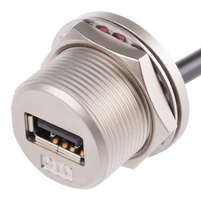 RS PRO USB 2.0 Cable, Male USB A to Female USB A Cable, 200mm