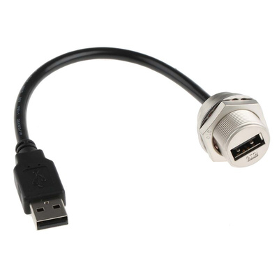 RS PRO USB 2.0 Cable, Male USB A to Female USB A USB Extension Cable