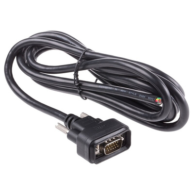 RS PRO Male 15 Pin D-sub Unterminated Serial Cable, 2m PVC
