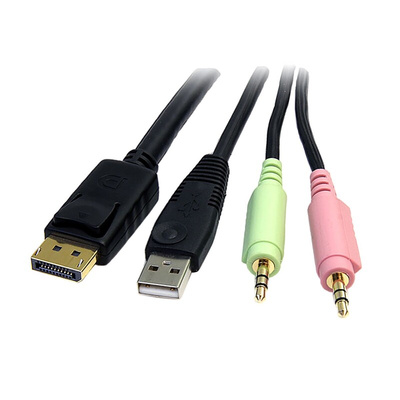 StarTech.com Male 3.5mm Stereo Jack x 2; DisplayPort; USB A to Male 3.5mm Stereo Jack x 2; DisplayPort; USB B KVM Cable