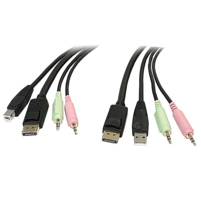 StarTech.com Male 3.5mm Stereo Jack x 2; DisplayPort; USB A to Male 3.5mm Stereo Jack x 2; DisplayPort; USB B KVM Cable