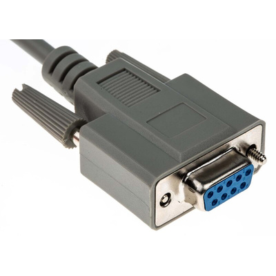 RS PRO Female 9 Pin D-sub to Female 9 Pin D-sub Serial Cable, 2m PVC
