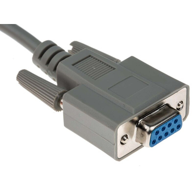 RS PRO Female 9 Pin D-sub to Female 9 Pin D-sub Serial Cable, 2m PVC