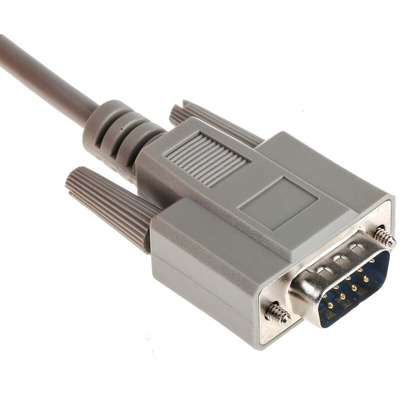 RS PRO Male 9 Pin D-sub to Female 9 Pin D-sub Serial Cable, 2m PVC