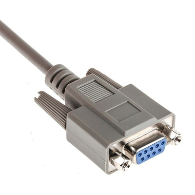 RS PRO Male 9 Pin D-sub to Female 9 Pin D-sub Serial Cable, 2m PVC
