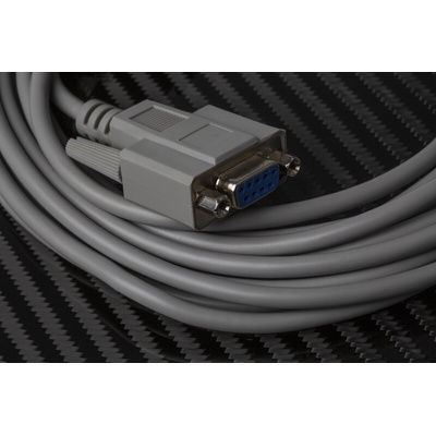RS PRO Male 9 Pin D-sub to Female 9 Pin D-sub Serial Cable, 5m PVC
