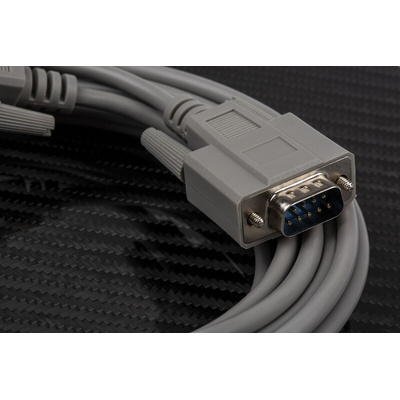RS PRO Male 9 Pin D-sub to Female 9 Pin D-sub Serial Cable, 5m PVC